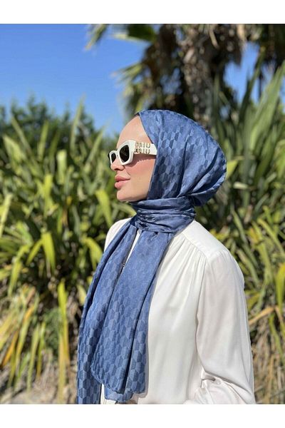 VALORSCARF Μεταξένιο σάλι ζακάρ με σχέδιο Ozalit Qoza