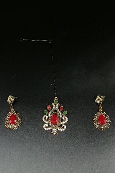 Kaftan Collection Set de 3 bijuterii indiene: colier și cercei