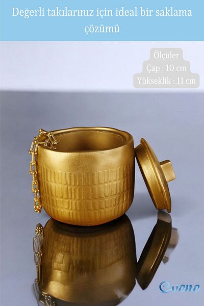 Evene Organizator de bijuterii de culoare aurie - Cutie de machiaj și bijuterii Model 17