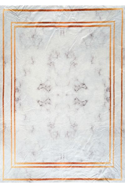 RENKLİBUTİK Modern Patterned Velvet Carpet Cover - Elastic and Non-slip, Washable 4 M2