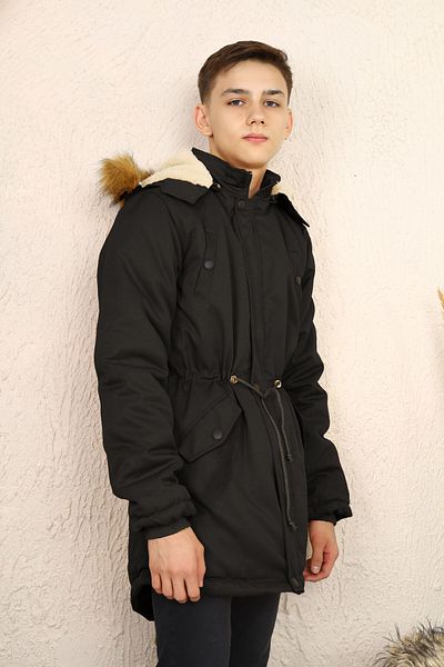 Joui Co Boy's Winter Long Coat - Waterproof Canvas Fabric