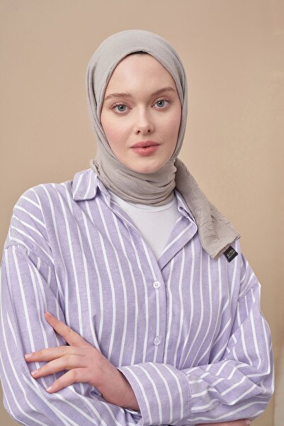 ARMANDA Bamboo Kraş Pattern Shawl - Stone