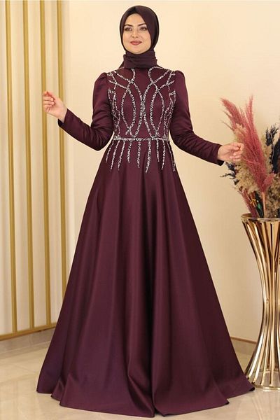 Fashion Showcase Rochie de Seara Zen Satin Mov - Design - Fsc2131