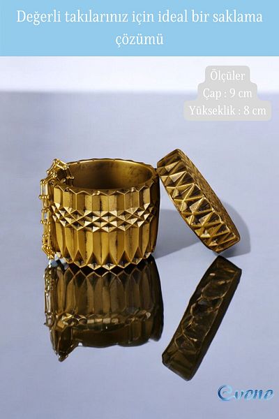 Evene Organizator de bijuterii - Cutie de machiaj și bijuterii, culoare aurie antică, model 13