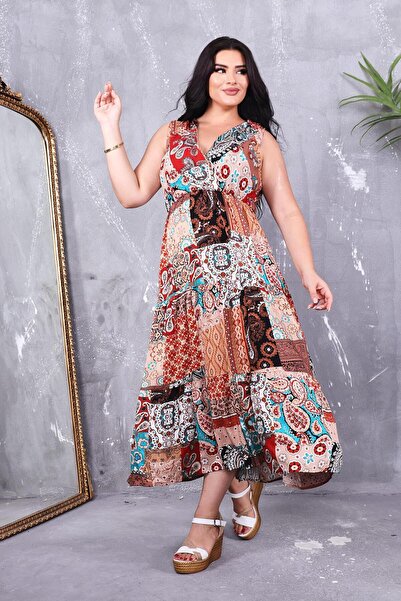 Siyezen Kruvaze Yaka Beli Lastikli Elbise