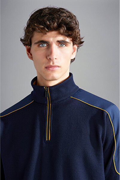 PAUL&SHARK MEN'S ZIPPED PULLOVER C.W. WOOL