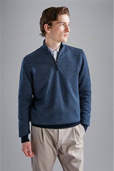 PAUL&SHARK MEN'S ZIPPED PULLOVER C.W. WOOL