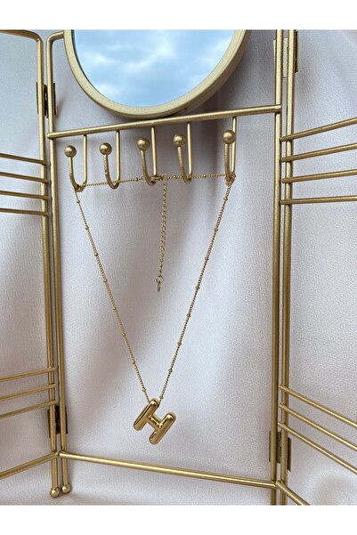 DIYECA حرف H بالون حرف الصلب قلادة