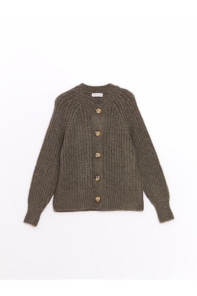 LC Waikiki Cardigan de damă cu textura cu gât crew