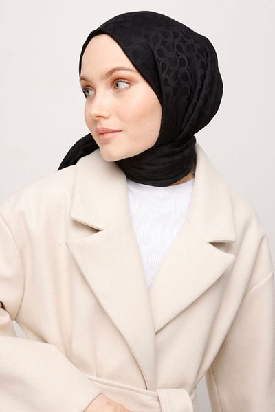 VALORSCARF شال الكشمير نمط بلوم الأسود