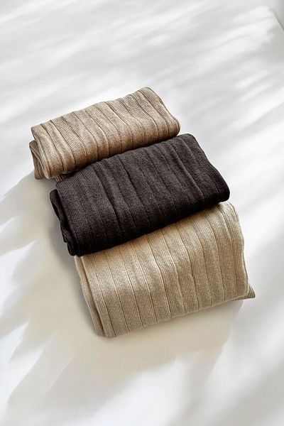 KaeLaurean Ανδρικό Σετ 3 ριγέ κάλτσες Earth Color Socket