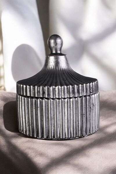 Viselia Cutie de bijuterii colorată din argint antic - Organizator cu capac, model 10