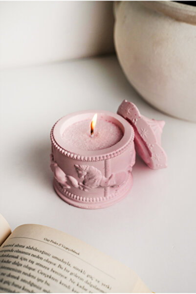 LALEZEN HOME PEMBE ATLI KARINCA PEMBE INCI TOZU MUMLU DEKORATIF MUMLUK MUM