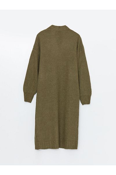 LC Waikiki Oversize Women's Knitwear Cardigan - Shawl Collar, Solid Long Sleeve