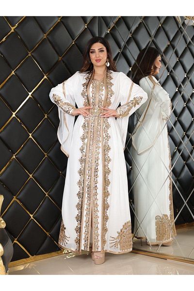 ZENABİYEM Zena Fashion - Local Kaftan Dress with Judge Collar and Belt