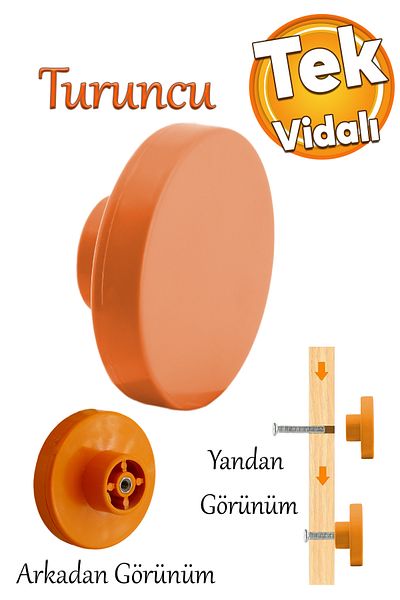 Badem10 Plastic Rotund Plat Culoare Portocaliu 1 Buc Mobilier Cameră Bucătărie Sertar Dulap Mâner Dulap
