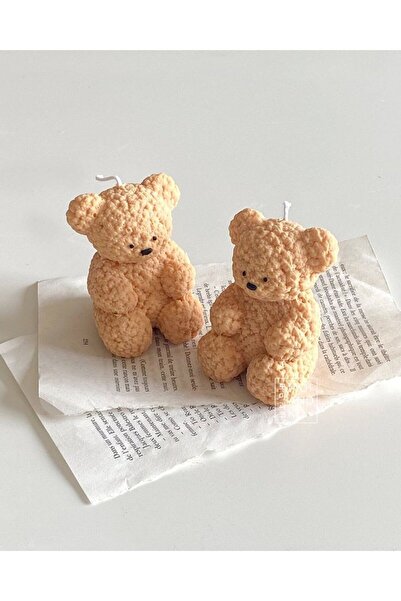 ÇAĞATÖLYE Silikon Kalıbı 1 Adet Kıvırcık Ayı Ayıcık Bear Biblo Mum Mold Kalıb...
