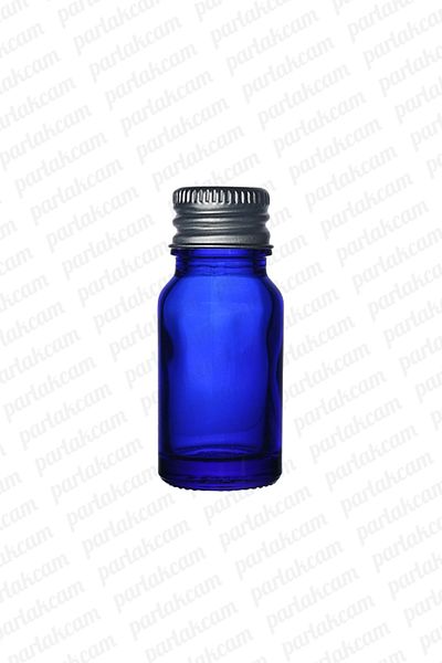 parlakcam 10ml Blue Glass Bottle - with Silver Metal Cap, Special Oil Essence and Cologne Bottle, Special Occasion Gifts 1Pcs