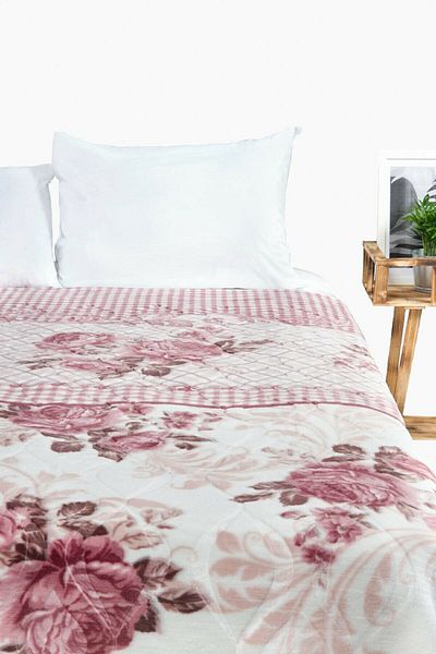 SARAR BATTANİYE Wraps Double Blanket Rosrey Dried Rose