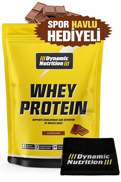 Dynamic Nutrition Whey Protein Powder - 420 g - Chocolate Flavored - 14 Serving - Towel Gift