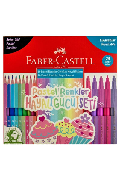 Faber Castell Pastel Renkler Hayal Gücü Seti? 10 Keçeli? Kalem + 10 Boya Kale...