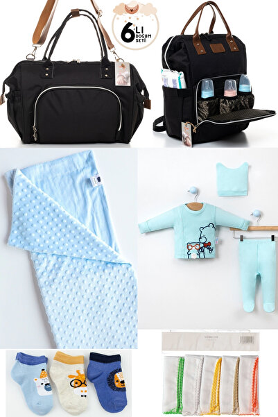 DERİNBEBE 6’LI BEBEK DOĞUM SETİ(HASTANE ÇIKIŞ,ANNE&BEBEK BAKIM OMUZ VE SIRT Ç...