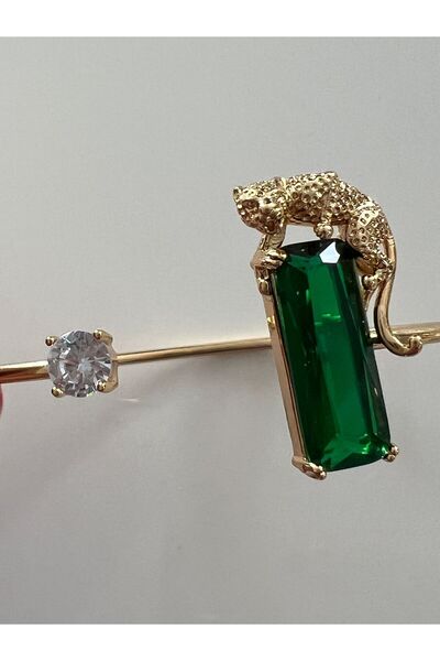 tones official Yeşil Büyük Zirkon Taşlı Tiger-kaplan Kelepçe Bileklik