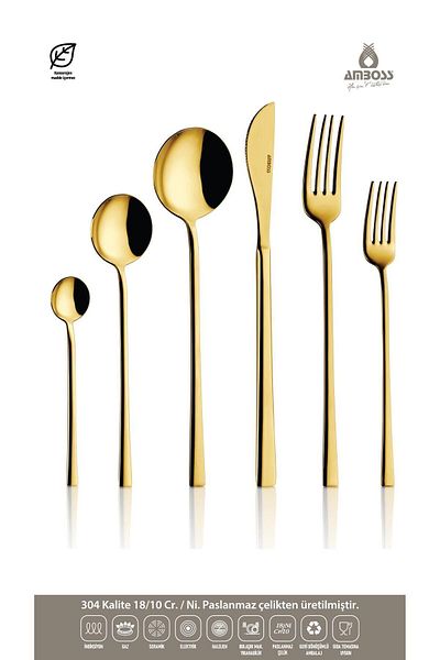 Amboss RUBY 72 Piece Spoon Bias Set - Gold