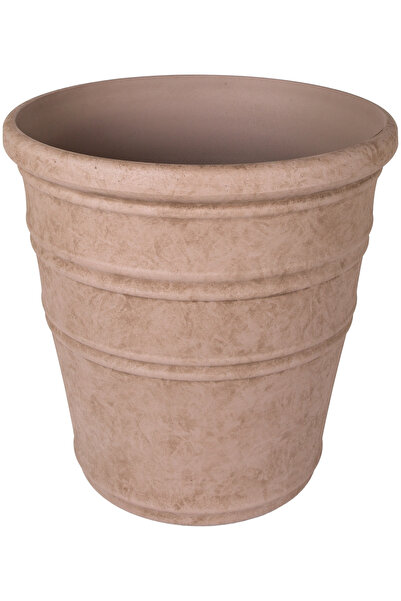 Herdekora Oval İç ve Dış Mekan Saksı Vizon Küçük Boy 40x40x41,5 Cm.