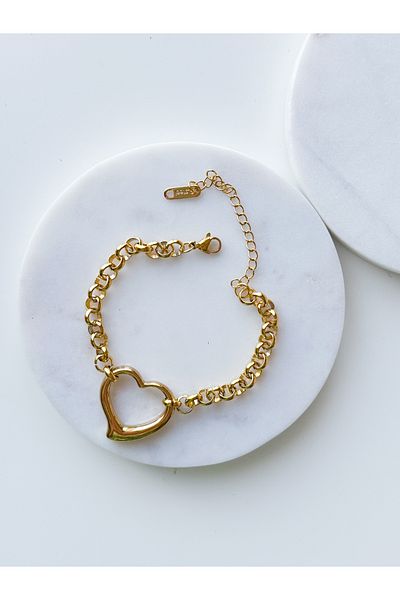 CHARMLUCKY Steel Heart Chain Bracelet