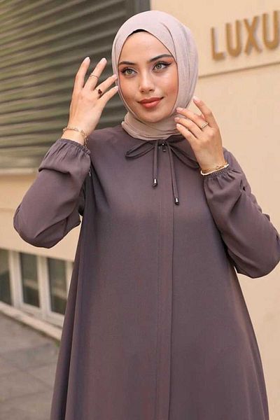 gülmedine Ipek Ferace - Half Mevlana, Hidden Zipper, Abaya
