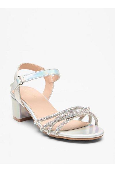 Celeste Girls' Embellished Sandals with Block Heels