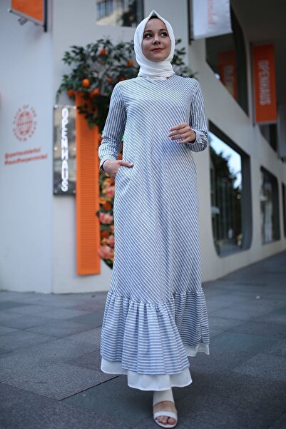 PASTELASTORE Ανοιχτό χακί μεσογειακό φόρεμα μακρύ