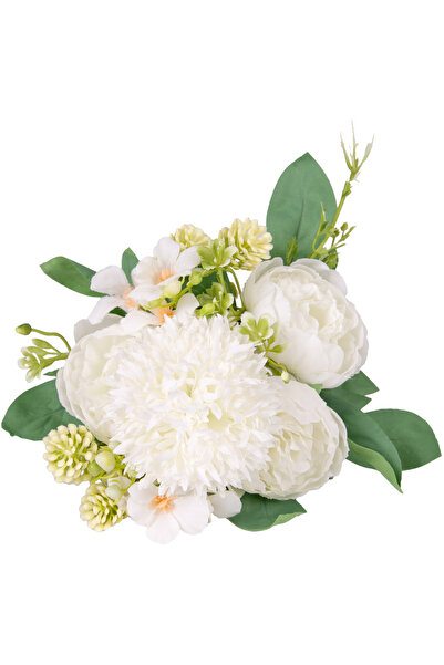 Herdekora Artificial Flower Peony Bouquet 6 Branches White 30 Cm.