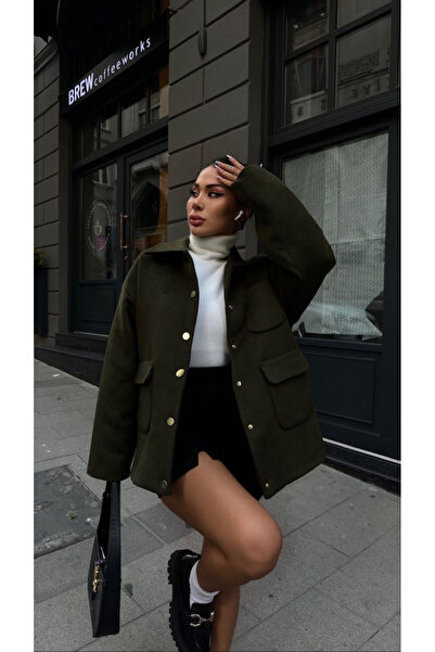 ForOre oversized Καστανό ύφασμα - Μπουφάν Bleaker με τσέπες