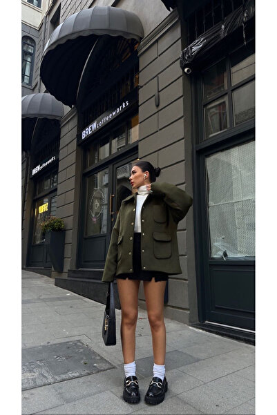 ForOre oversized Καστανό ύφασμα - Μπουφάν Bleaker με τσέπες