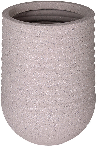 Herdekora Oval İç ve Dış Mekan Saksı Bej Küçük Boy 28x28x37 Cm.