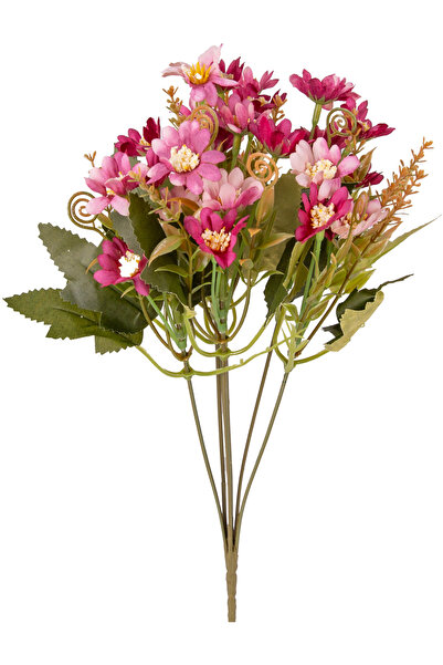 Herdekora Yapay Çiçek Papatya Demet Fuşya-Pembe 35 Cm.