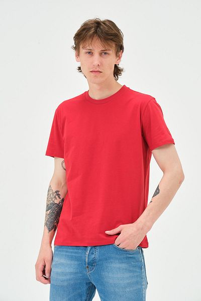 QUHOX Men's Crew Neck Regular Fit T-shirt Red