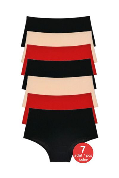 FOURAA Women's Bato High Waist Colored Seven Day Panties 7 Pack