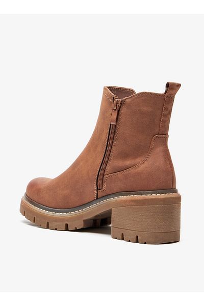 Lee Cooper Women's Solid Slip On Ankle Boots with Zip Closure