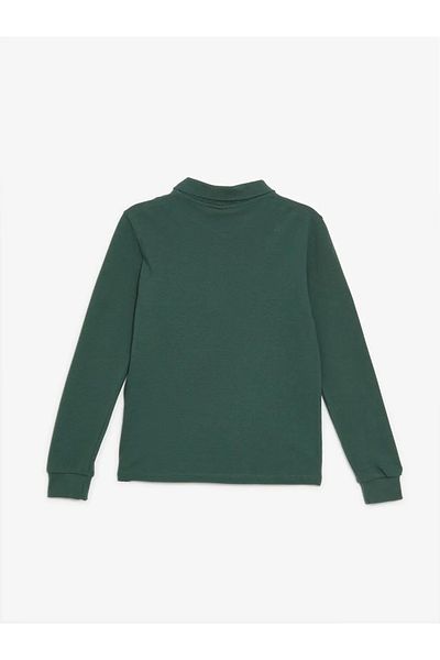 LC Waikiki Lcw Kids Men's Polo Collar T-Shirt - Medium Green, First-Line Excitement