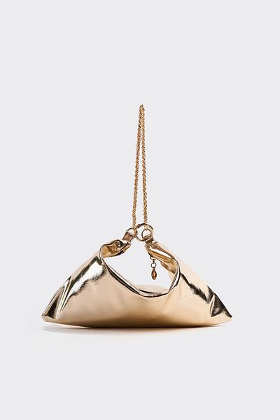 Berlesi Βραδινή τσάντα Clutch σε χρυσό μεταλλικό σχήμα