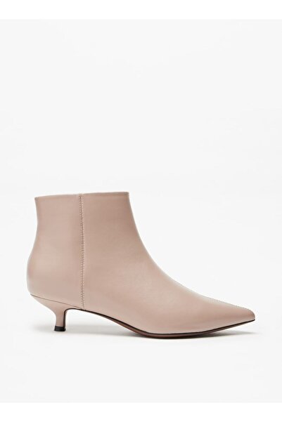 Celeste Women's Solid Ankle Boots with Kitten Heel and Zip Closure