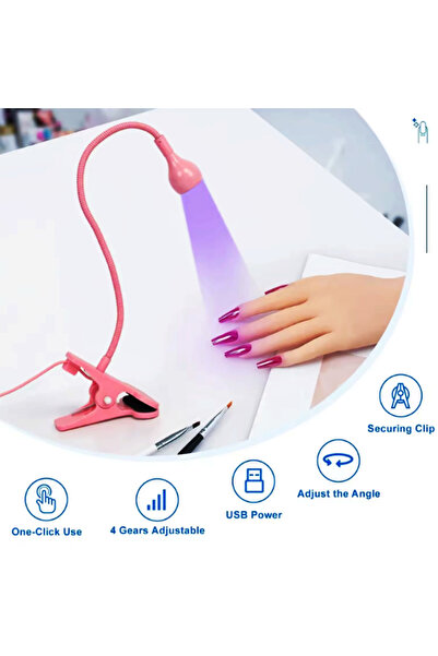 newnet Jel Oje Kurutucu 3W Mor UV LED Mini Işık PEMBE Taşınabilir Akrobat Kli...