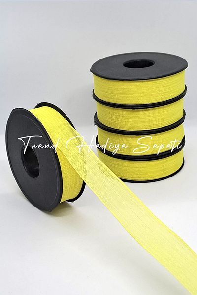 Trend Hediye Sepeti 20 Meters Linen Ribbon Nope - Dowry Chest, Wedding Candy Gift, 2.5 Cm