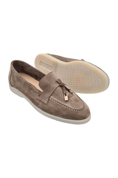 aayak&kabımofficial Genuine Leather Beige Suede Casual Women's Shoes