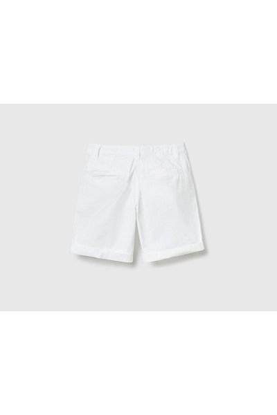 United Colors of Benetton White Chino Bermuda Shorts for Boy
