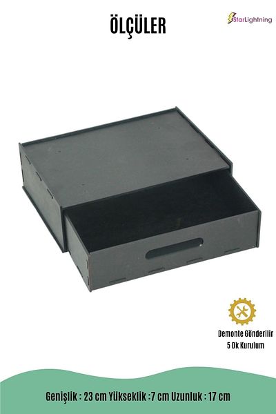 StarLightning Μαύρο κρυφό συρτάρι Organizer - Δοχείο αποθήκευσης κάτω από το τραπέζι Μοντέλο 1
