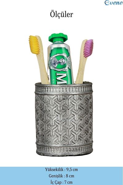 Evene Silver Antique Colored Countertop Toothbrush Holder - Model 4